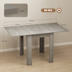 Table extensible 4-6 personnes 70-140L x 80P x 79H cm effet bois gris