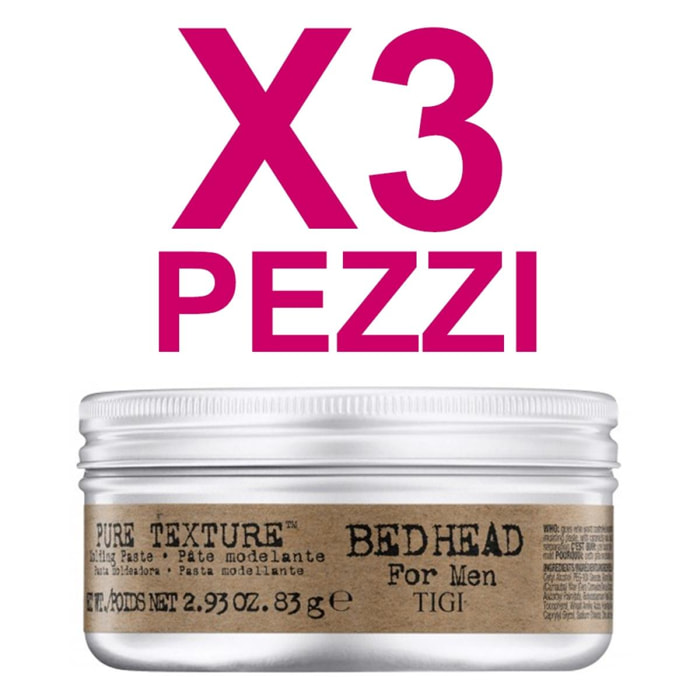 TIGI Kit Bed Head B For Men Pure Texture Paste 83gr 3 Pezzi