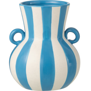 J-Line Vase Ligné - céramique - bleu/blanc