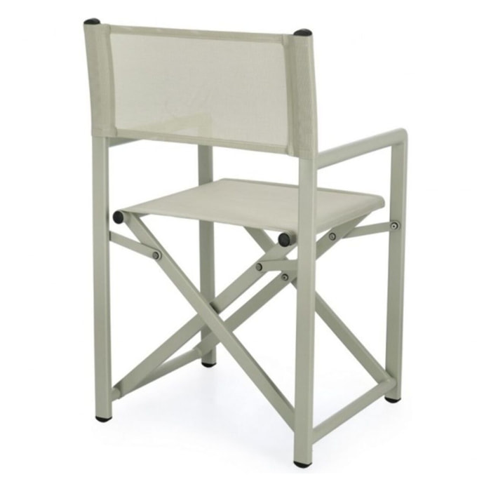 Set di 2 sedie TAYLOR in alluminio verde chiaro e textilene verde chiaro, pieghevoli