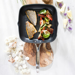 Gril carré en aluminium antiadhésif 28 cm