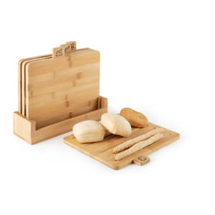 Set 4 Taglieri con Base Excelsa – Eco Living, Bambù Beige