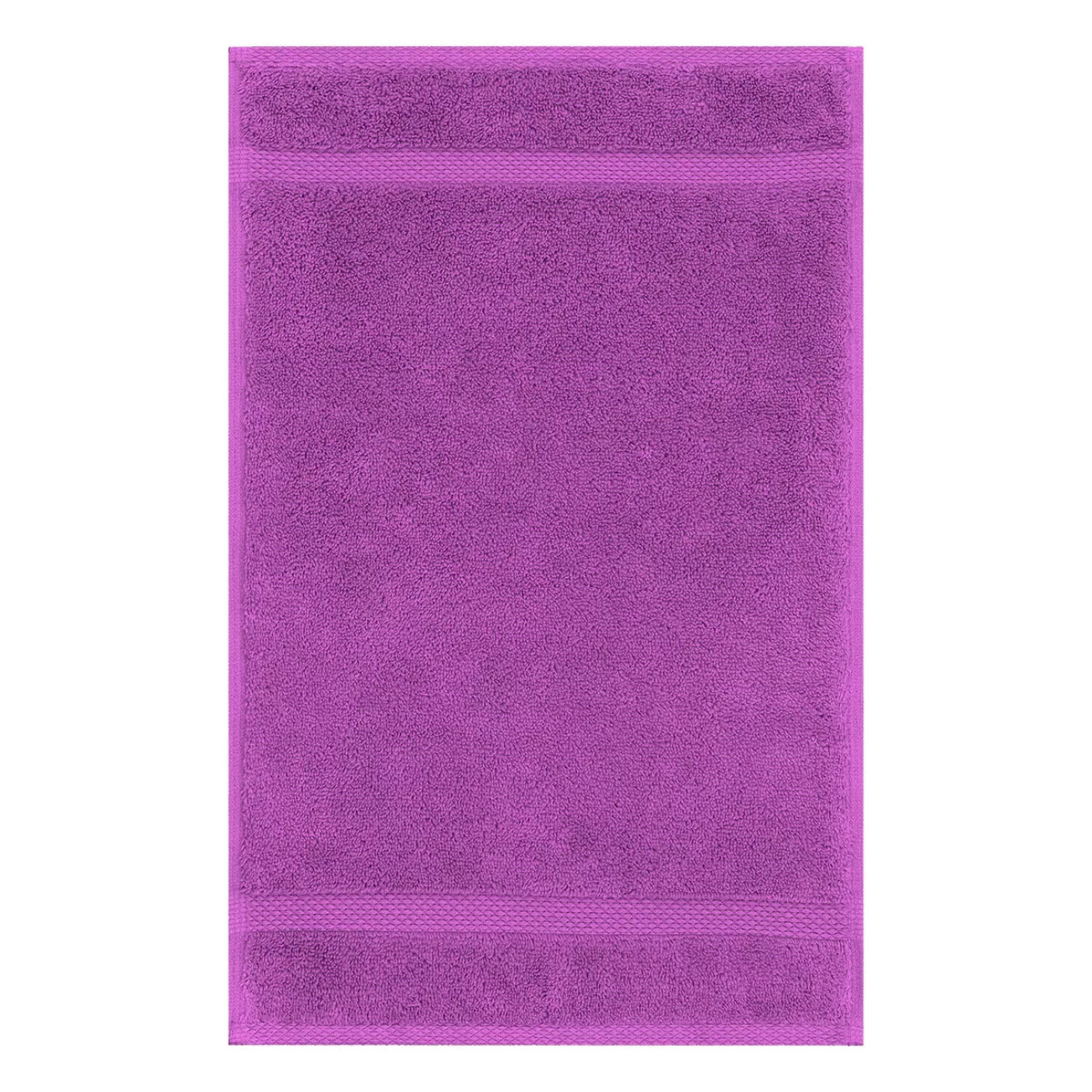 Serviette invites pur coton 550 g/m² uni violet Elea raisin