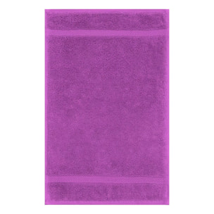 Serviette invites pur coton 550 g/m² uni violet Elea raisin