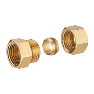 Raccord droit bicône femelle - Ø 16 mm - 1/2 - NOYON ET THIEBAULT - 413-1516L1