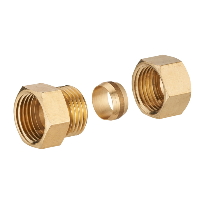 Raccord droit bicône femelle - Ø 16 mm - 1/2 - NOYON ET THIEBAULT - 413-1516L1