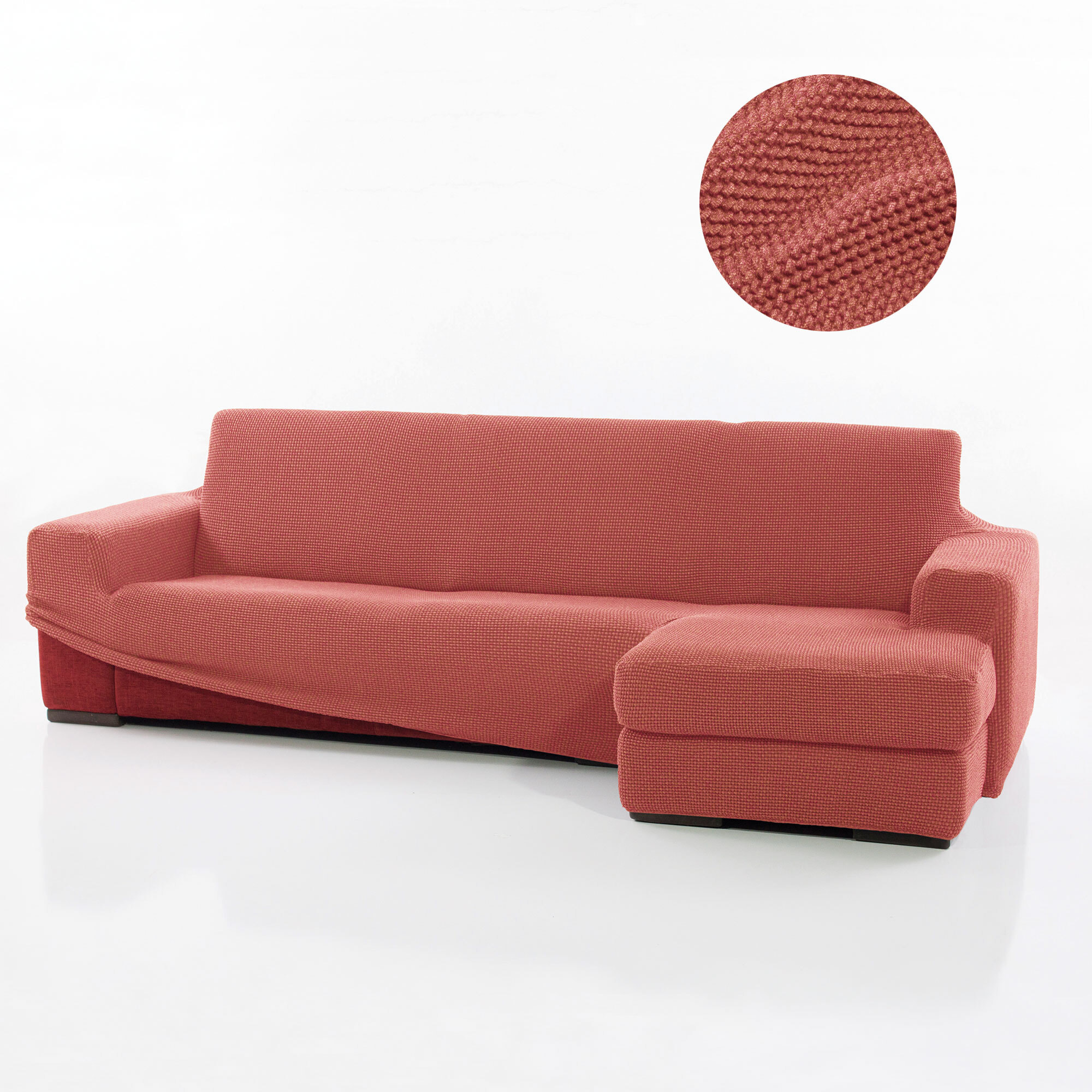 Funda para Chaise Longue derecho (visto de frente) brazo largo SÚPER ELÁSTICA modelo HELENA