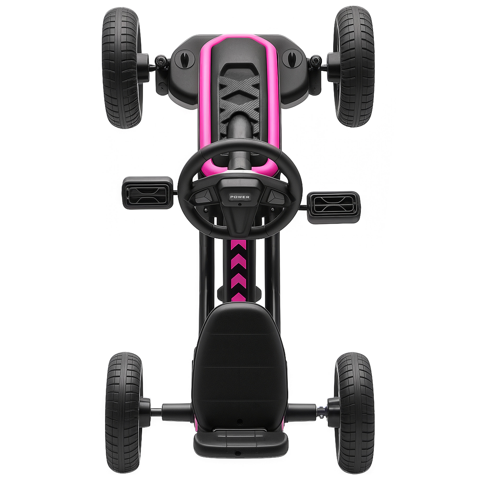 Kart Pedales, Go Kart con Ruedas Antideslizantes de EVA, Marco Metálico, Carga 30 kg, para Niños y Niñas de 2-5 Años, Rosa