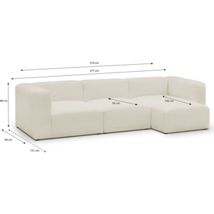 Canapé d'angle à droite modulable 4 places en tissu bouclette - MODULO
