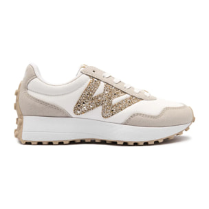 Zapatillas Deportivas Logo Glitter B&W Beige