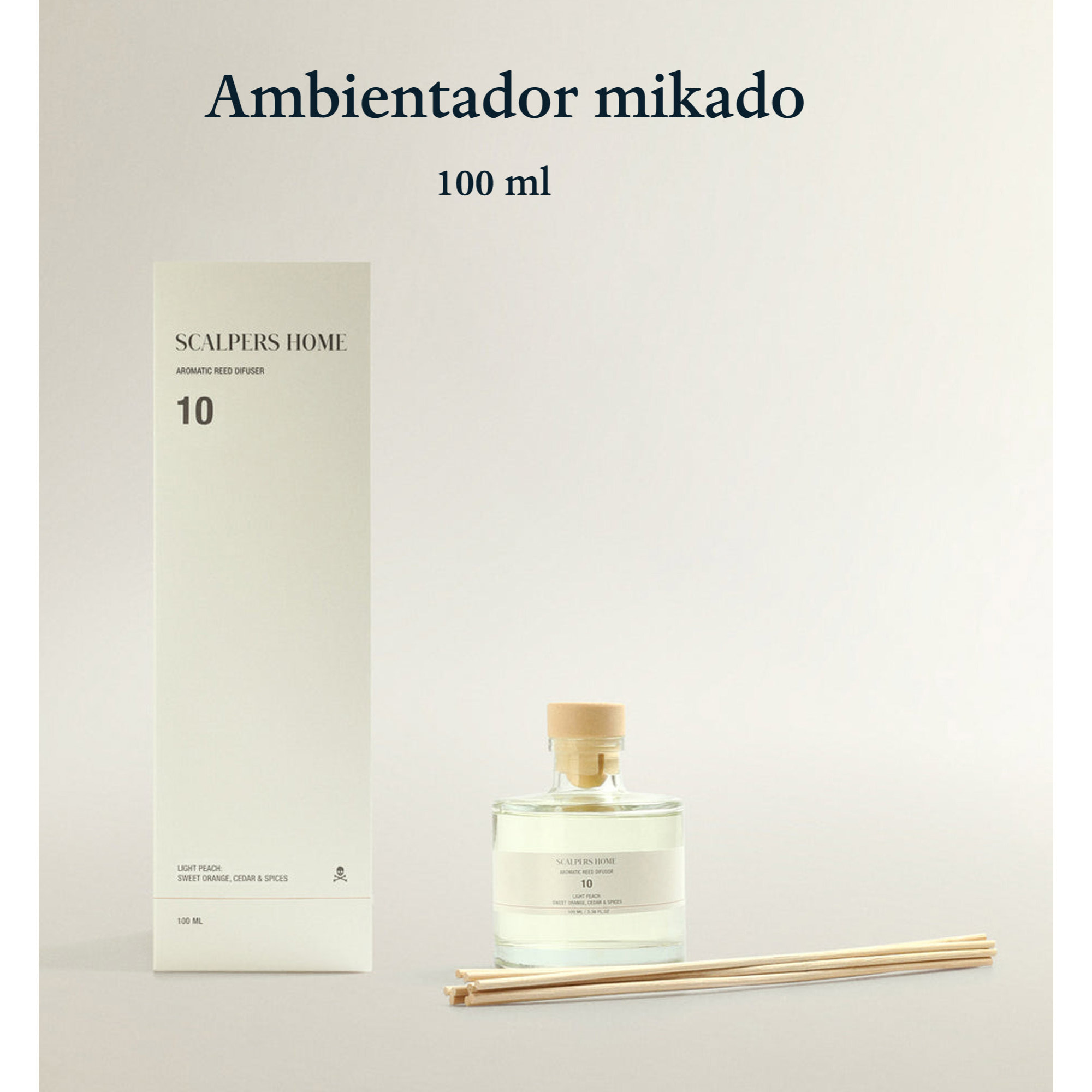 Set de 2 difusores mikado de 100ml aroma light peach scalpers