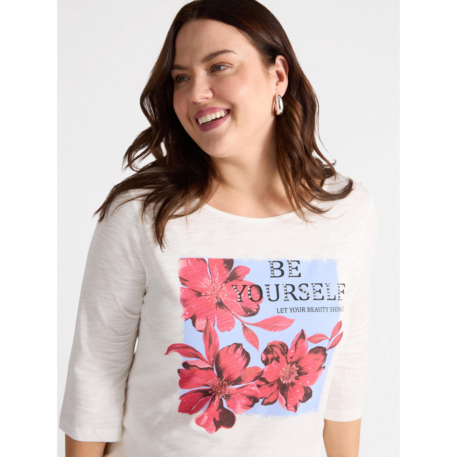 Fiorella Rubino - T-shirt con stampa e scritta motivazionale - Bianco