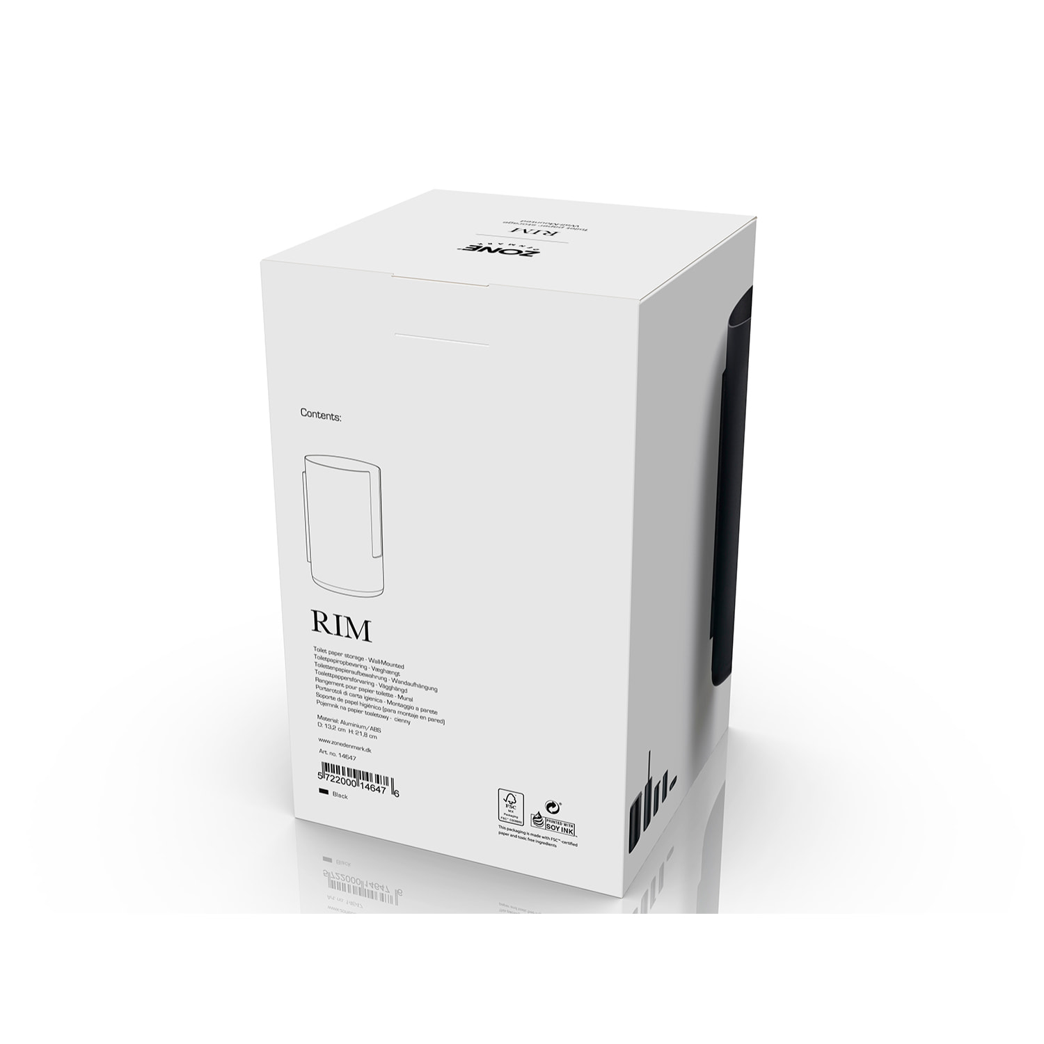 Réserve de papier toilette mur Rim