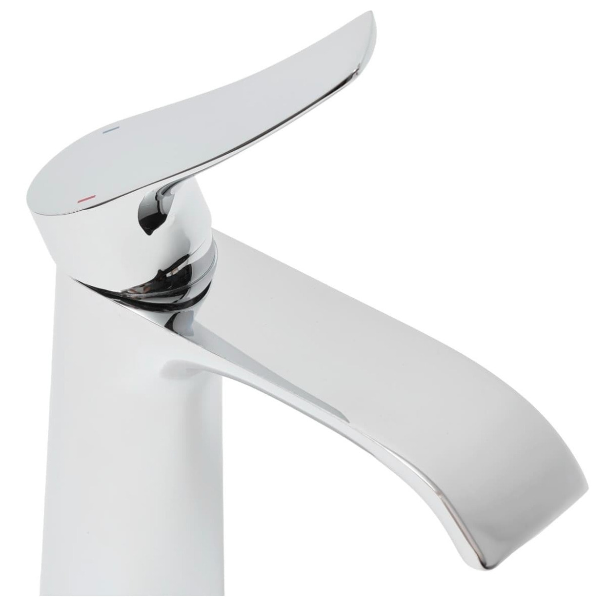Infinitio mitigeur de lavabo avec bec cascade, sans vidage, chrome SATBSINF271 avec une garantie de 5 ans