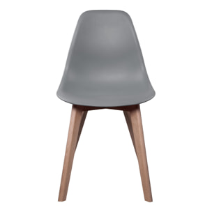 Chaise Scandinave Coque Grise - Lot De 2