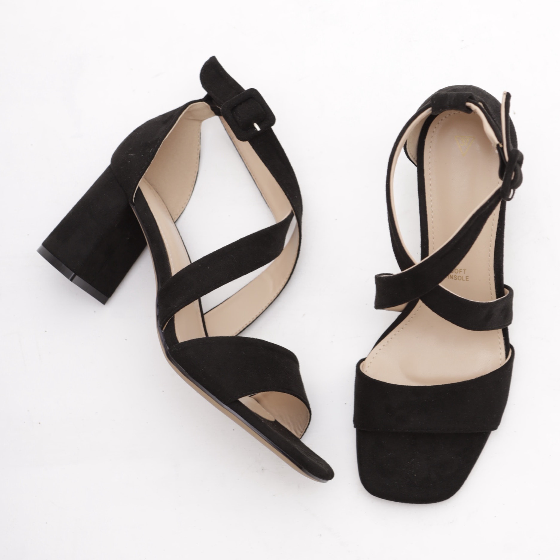 SANDALO FASCIA INCROCIO CHOCOLA' NERO