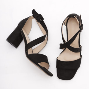 SANDALO FASCIA INCROCIO CHOCOLA' NERO