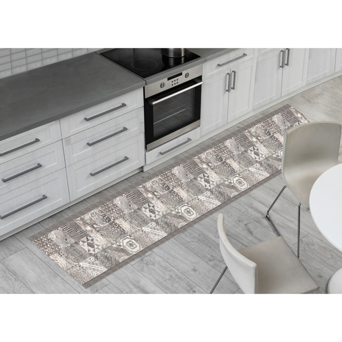 Tappeto Passatoia Corsia Cucina Ingresso Antimacchia Disegno Atelier Grigio 485