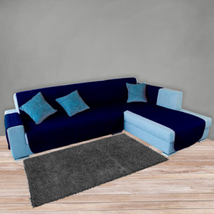 Funda de sofá chaise-longue 2 Plazas ELEGANT REVERSIBLE- ADAPTABLE A AMBOS LADOS Azul