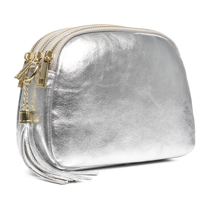 Aliminusa bolso bandolera Mujer. Piel auténtica Gamuza Lacada.