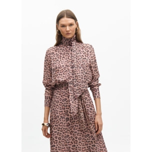 Vestito animalier con fiocco