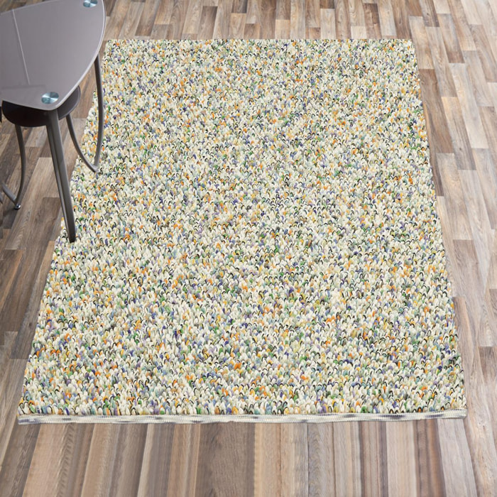 Tapis salon et chambre tissé en laine motif faux uni ULGU