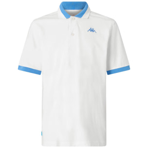 Kappa - Polos Hombre Blanco - Logo Neon
