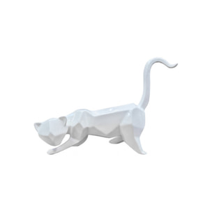 Statuette chat style cubique en résine H29cm - 3 coloris - KITTY