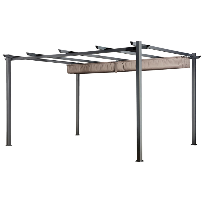 Pergola autoportante 3 × 4m CASSIS taupe - structure aluminium