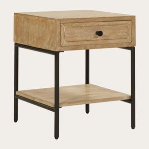 Table de chevet Birao -bois massif de mangue-couleur arabica 40 x 50 x 38 cm