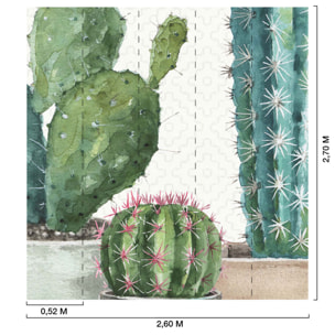 Papier peint exotique cactus fleuris Intissé