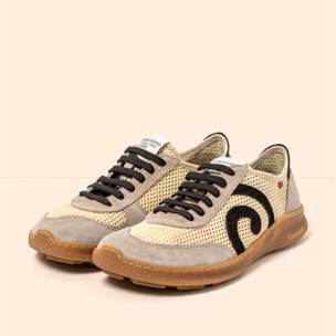 Zapatos N5435C MULTI MATERIAL TRIGO/OROEL color Trigo