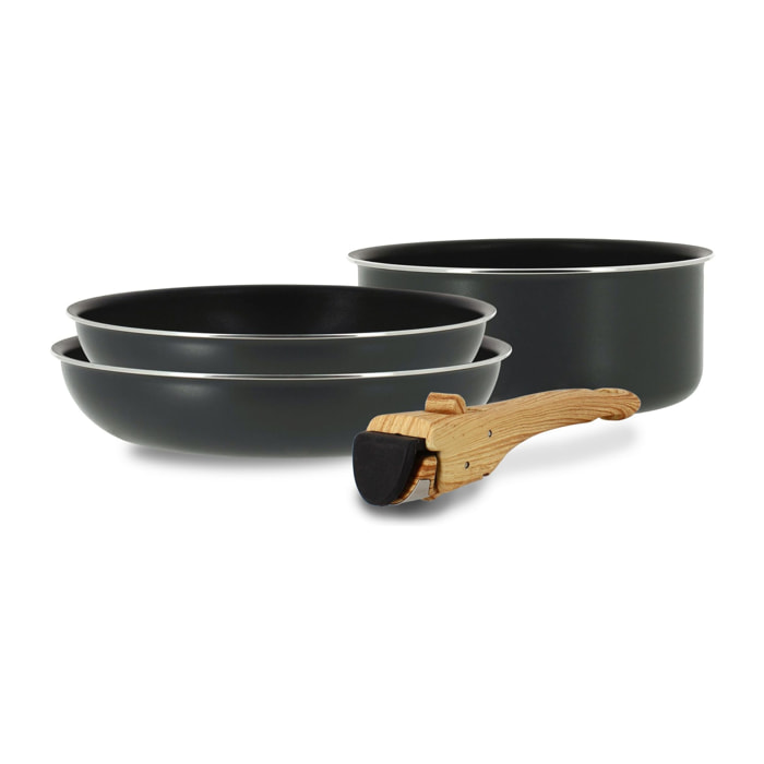 Batterie de cuisine 4 pièces en aluminium - tous feux IRIS