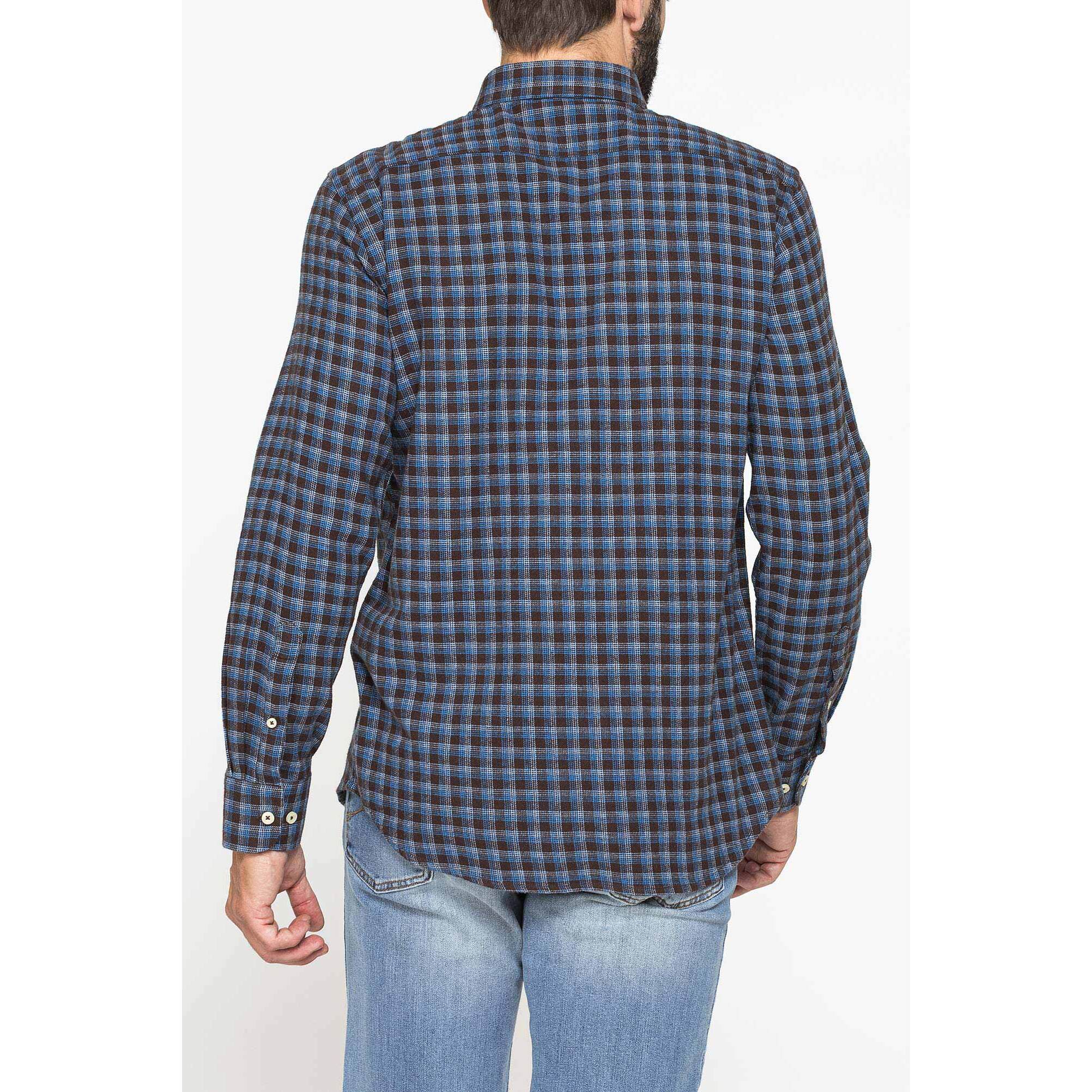 CAMICIA FANTASIA TINTO FILO IN FLANELLA LEGGERA