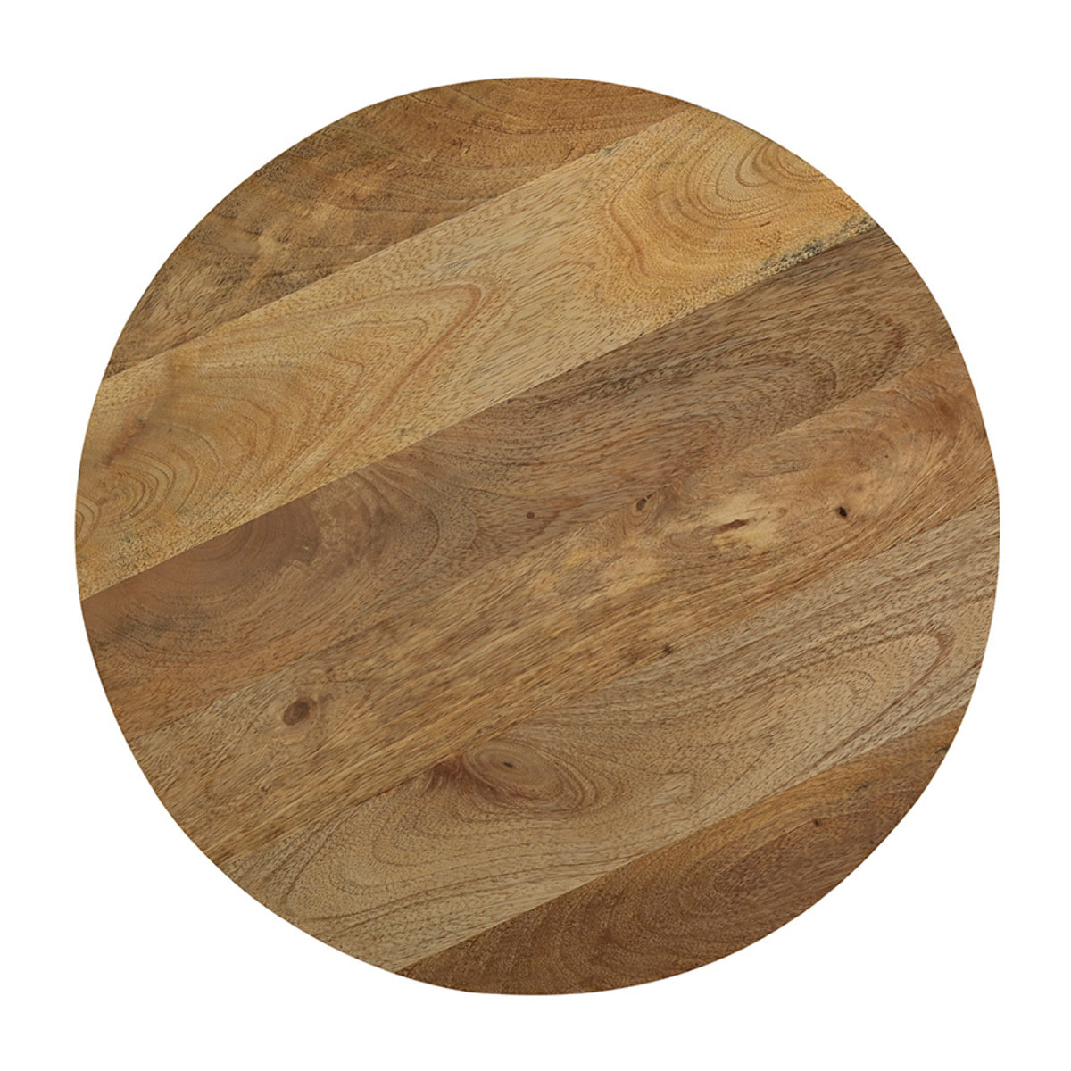 Table d'appoint ronde design blanche et bois manguier massif H49 cm VERONA