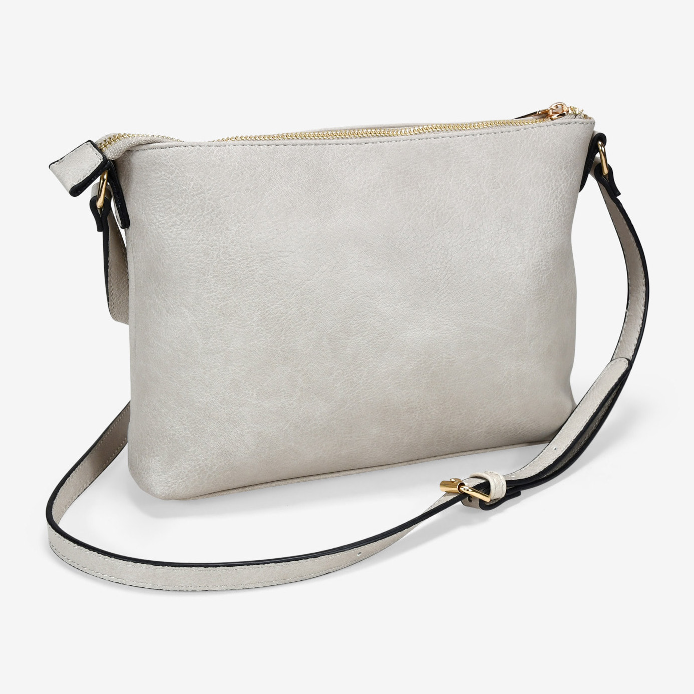 Bolso bandolera piedra con cosido multicolor