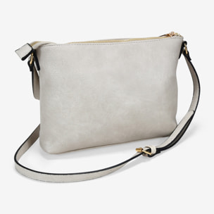 Bolso bandolera piedra con cosido multicolor