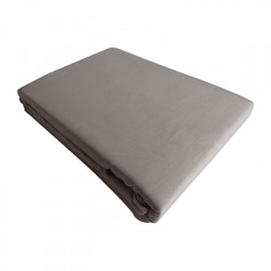 Drap plat satin de coton gris