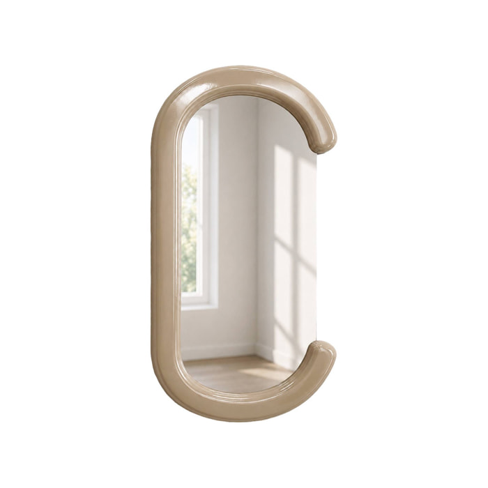 Miroir ovale décor bois 91cm LINK