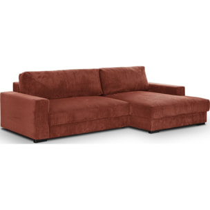 Canapé d'angle droit convertible 3 places en velours côtelé - ARTY