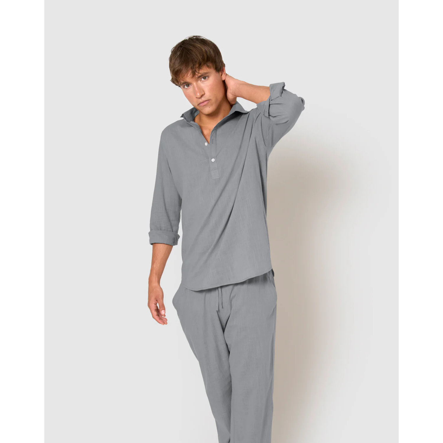 Camisa algodón azul