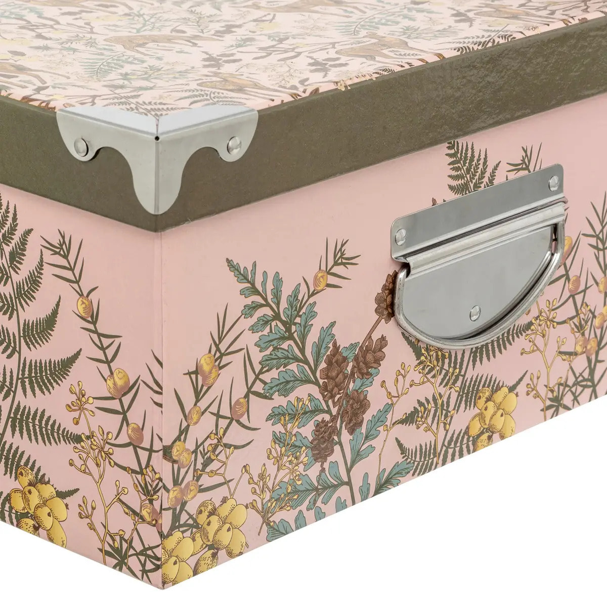 Lot de 6 boîtes cadeau rectangles coins métal imprimées Secrets des Bois