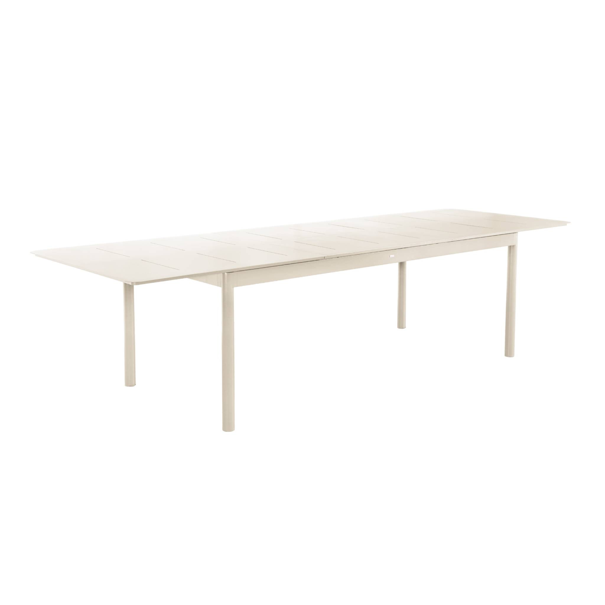 Table de jardin CHARLESTON extensible aluminium beige. 8 places. 210/300 x 100 x 75.5 cm