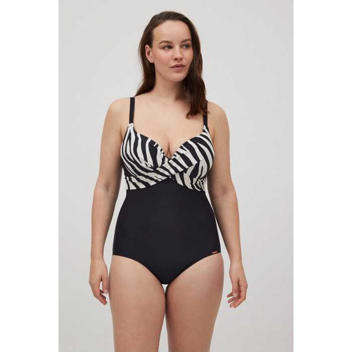 Costume modellante con dettagli animalier con ferretto per le coppe B e D