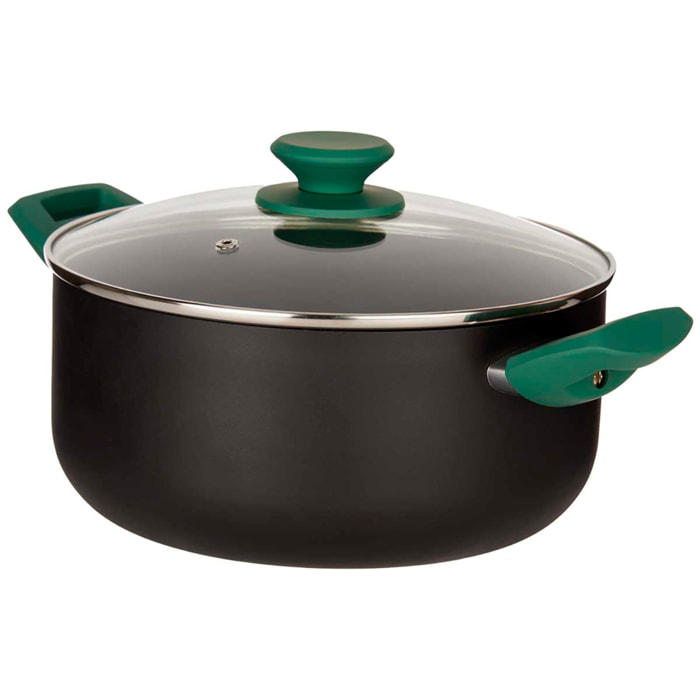 CACEROLA ALUMINIO PRENSADO GREEN 24 CM C TAPA