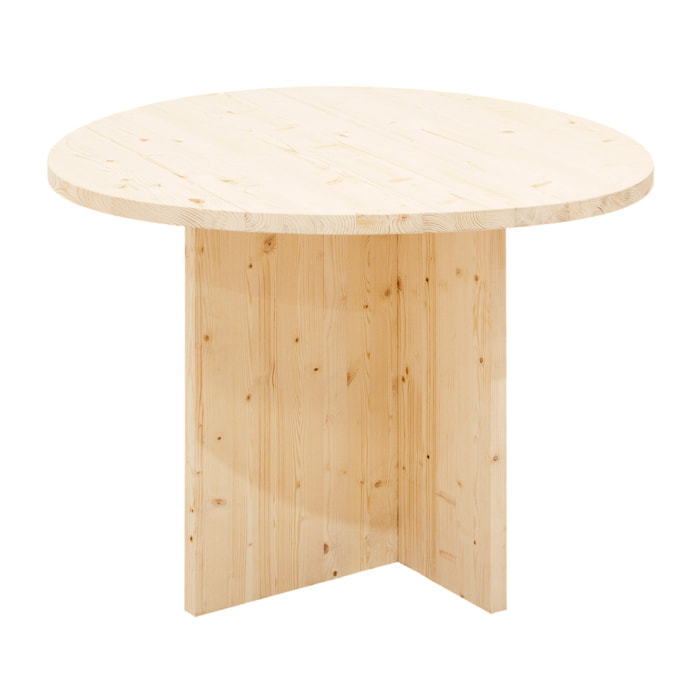 Mesa de comedor de madera maciza en tono natural de 100cm Alto: 75 Largo: 101 Ancho: 99.8