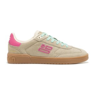 Zapatillas Deportivas de Mujer de Piel Con Forro Técnico Rebel Basic Flag Verde Khaki
