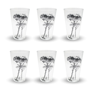 Lot de 6 verres, VILLA LES PINS