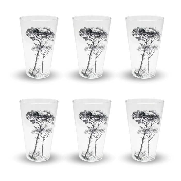 Lot de 6 verres, VILLA LES PINS