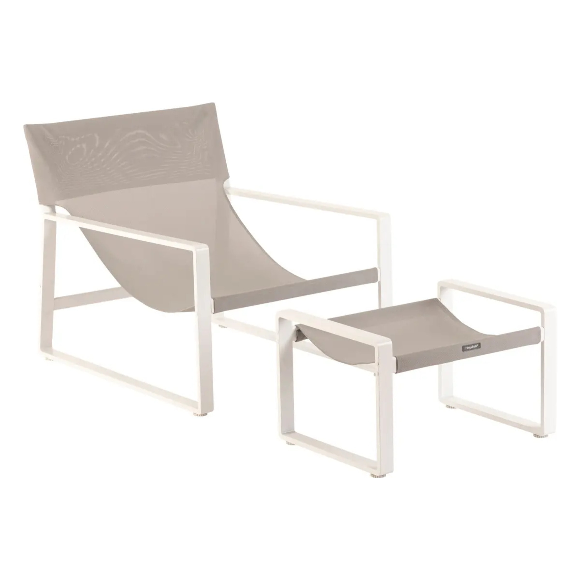 Fauteuil relax de jardin "Lambinio" blanc en aluminium en acier traité en epoxy